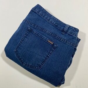 Jaclyn Smith Womens 22W Dark Wash Skinny Jeans High Rise Blue Stretch‎ Denim